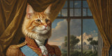 “Royal pet portrait of a Maine Coon cat — museum-quality pet art by PetGallery