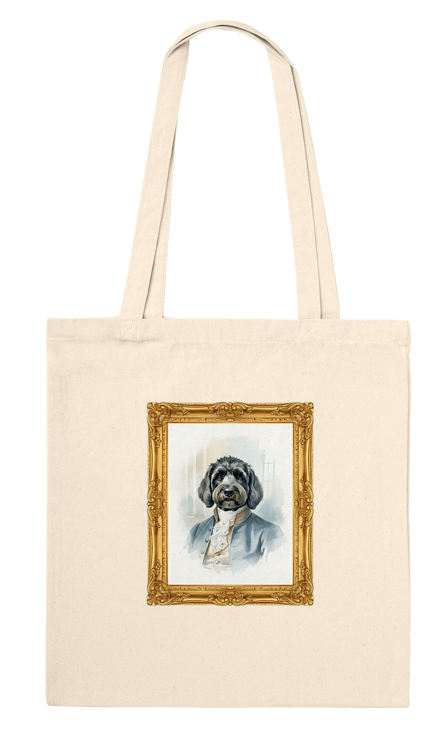 Klassische Baumwolltasche mit Ihrem Haustierporträt (Natur)